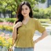 blouse wanita wolfis premium lengan karet puff
